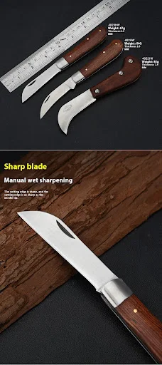 Title 4, Easy to Carry Mushroom Knife Wooden Handle Fold...