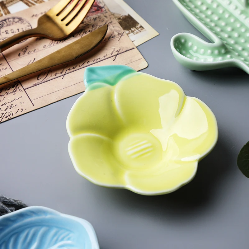 Title 3, Ceramic Small Saucer for Dips, Creative and Cut...