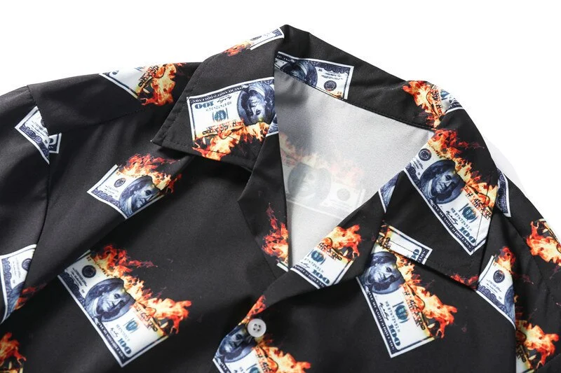 Title 5, Short sleeve mens shirt flower shirt
