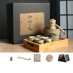 Japanese Retro Sake Wine Warmer Gift Box Set Hot Wine Shochu Pot Ceramic Wine Cup White Wine Household Wine Glass Set. — photo 6