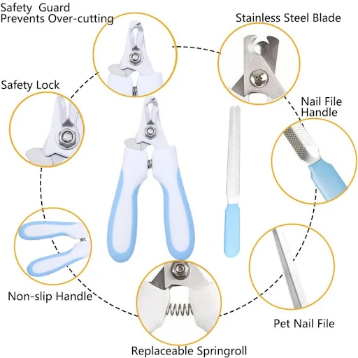 Pet Nail Clipper Stainless Steel Cat Nail Clipper Dog Professional Nail Trimmers with Safety Guard Nail File Nail Groomi — photo 2