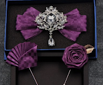 Koreaanse luxe vlinderdas voor bruidegom en bruidsjonkers, Britse stijl met bloemen, ideaal voor bruiloften en feesten. — foto 8