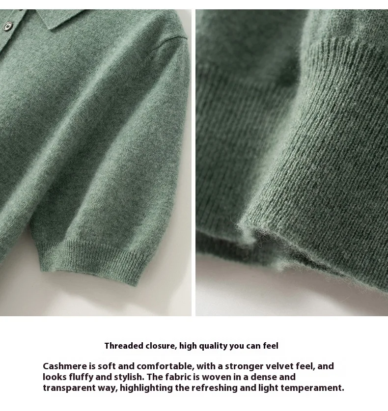 Title 15, Mens Polo Collar Cashmere Sweater, Business Le...