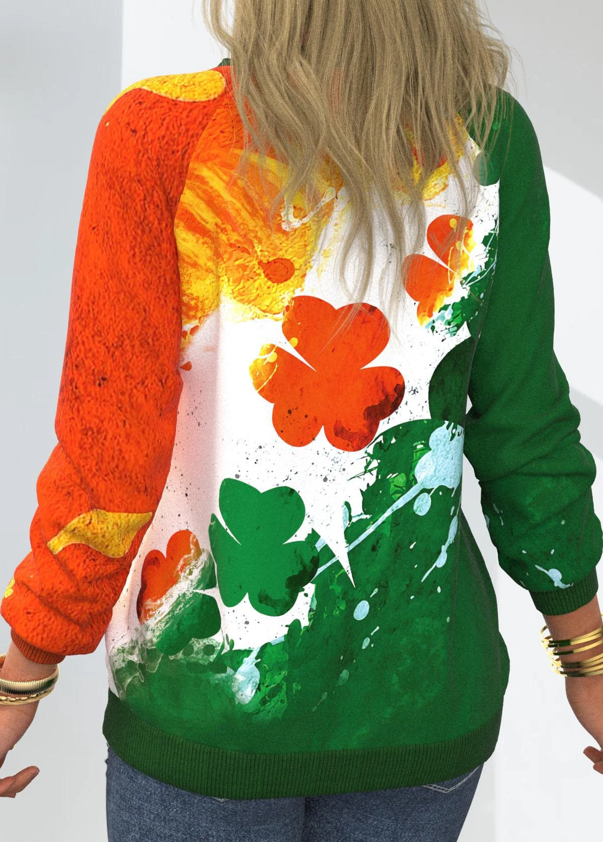 Title 12, Felpa donna casual con stampa tie-dye, scollo a...