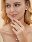 Anel feminino em prata S925, fino círculo e fileira única, alta qualidade e design fashion, perfeito para presente e estilo. — foto 14
