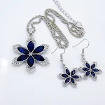 Conjunto de Colar e Brincos de Diamante com Flor de Seis Pétalas — foto 5