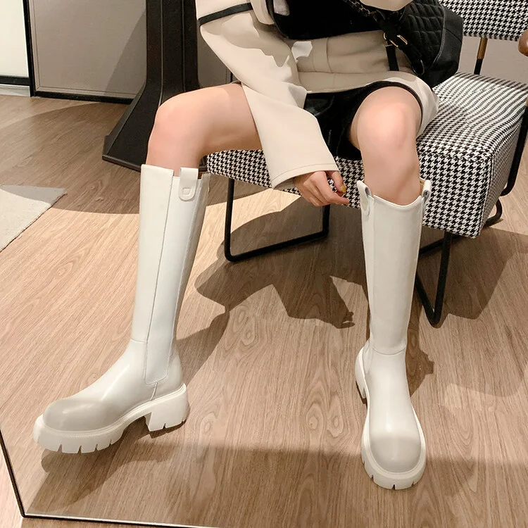 Title 3, Small Platform Chimney Boots in Elastic Cowhide