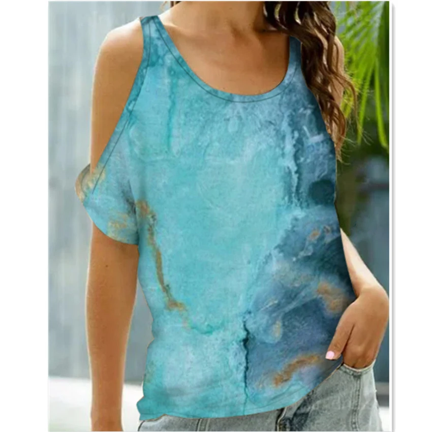 Title 1, Mode tie-dye print korte mouw pullover curb sho...