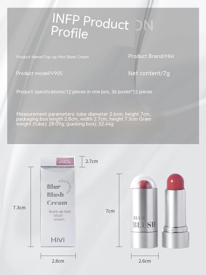 Title 6, Touch Color Mist Silver Tube Blush Stick for li...