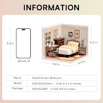 ROBOTIME Rolife Sweet Dream Bedroom Kit Casa em miniatura com móveis e acessórios. Crie um mundo de bonecas super charmoso. — foto 4