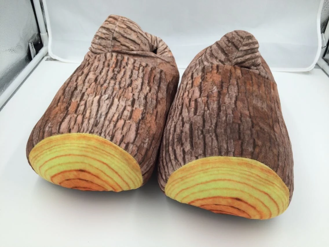 Zapatillas cálidas con forma de tronco de árbol para el hogar, confortables y acogedoras. Disfruta de la máxima calidez en tus pies. — foto 1