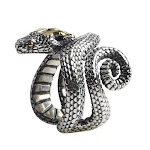 Anel de cobra retrô prateado criativo personalizado. Crie um visual único e elegante com este anel ajustável e charmoso. — foto 1