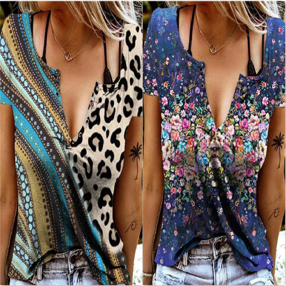 Title 2, New European And American Womens V-neck Short-...