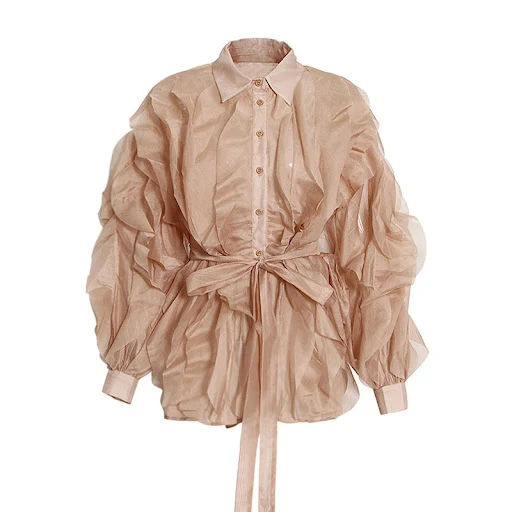 Title 8, Loose casual solid color shirt with irregular s...