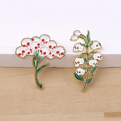 Title 1, Broche de flor de caveira, enfeite de mochila, ...
