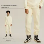 Suéter masculino cor sólida com forro de pele gola redonda grossa terno casual. Conforto e estilo em um só produto, ideal para diversas ocasiões. — foto 13