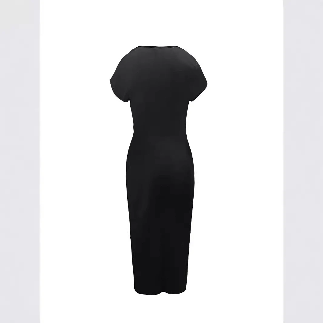 Title 4, High Waist Fishtail Split V-neck Pleating Dress