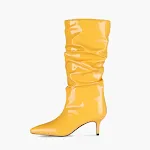 Yellow patent leather