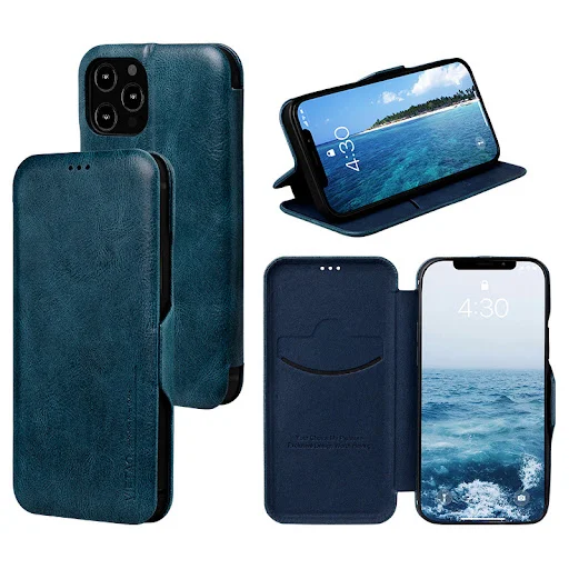 Title 4, Capa carteira de couro para iPhone 13 Pro com d...