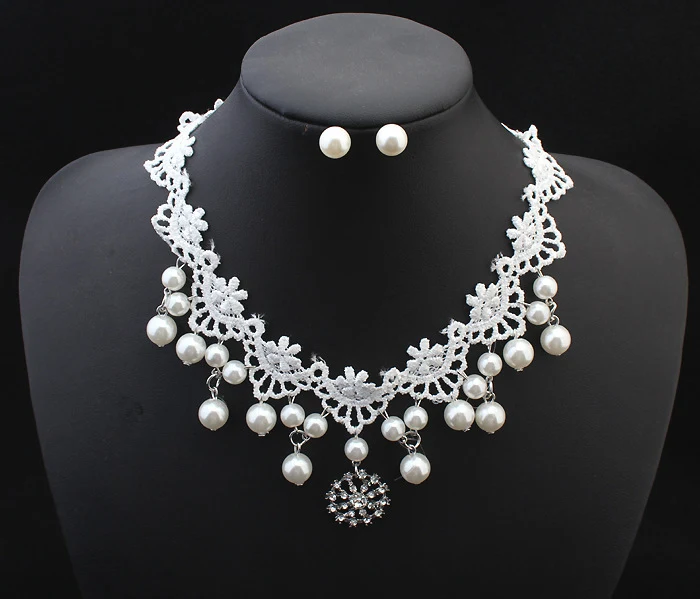 Conjunto colar de pérolas elegante para noiva, moda europeia. Acessórios de casamento de alta qualidade, super econômicos. Brilhe no seu dia especial. — foto 7