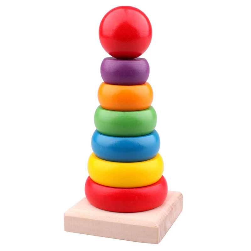 Title 3, Wooden Puzzle Building Blocks Seven-Layer Tower...