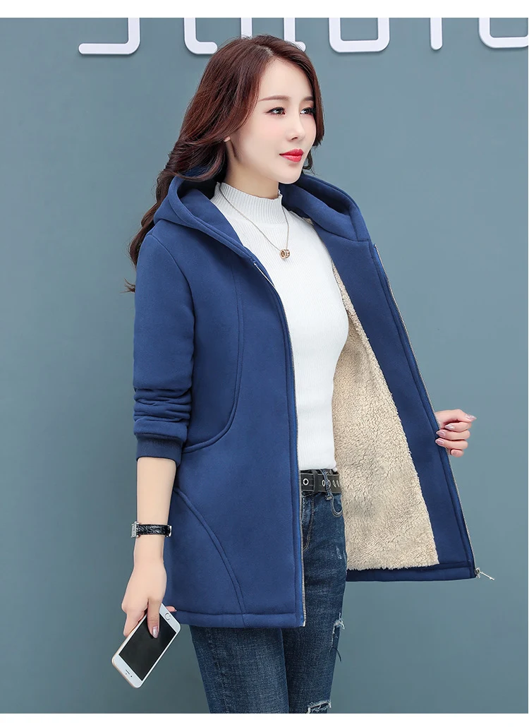 Title 6, Trench coat con cappuccio da donna, spesso e ca...