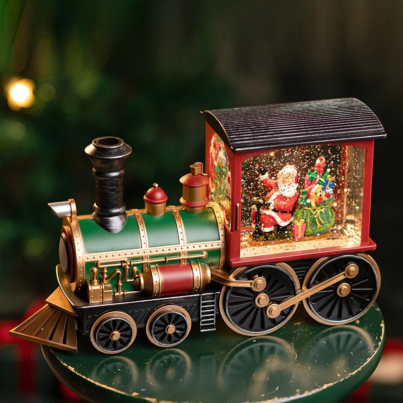 Title 1, Christmas Train Music Box Snow Crystal Ball Chi...