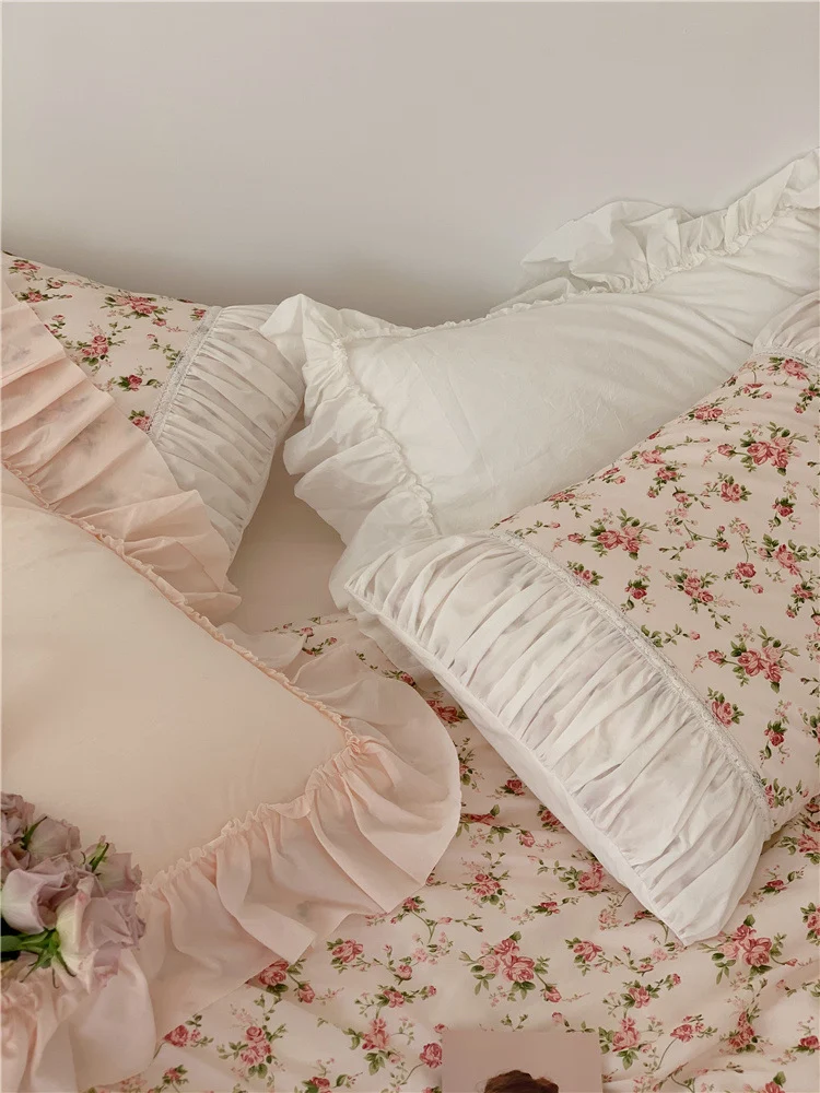 Jogo de cama de quatro peças em algodão puro, floral romântico francês retrô Anna's Rose Garden, para seu quarto — foto 2