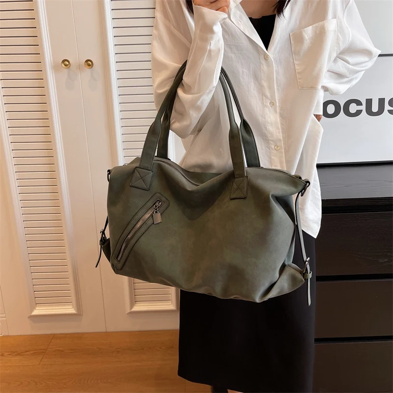 Casual retro schoudertas voor dames met grote capaciteit. Stijlvol en ruim, ideaal voor dagelijks gebruik, perfect voor al je spullen. — foto 8