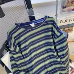 Plus Size Women's Striped Long-sleeved T-shirt Bottoming Shirt — photo 10