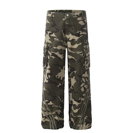 Title 3, Camouflage Cargo Mens Loose Straight Casual Pa...