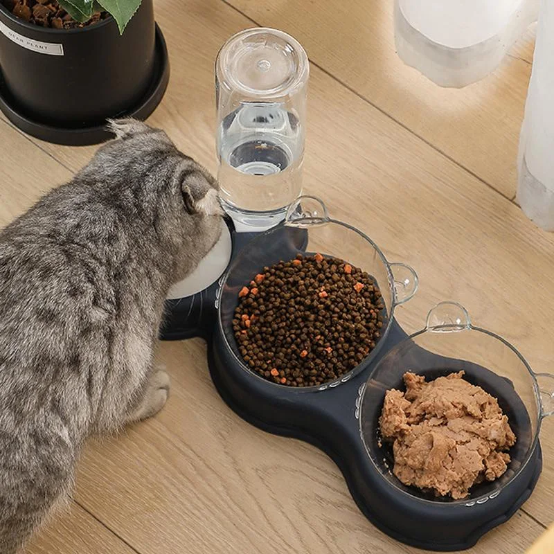 Title 4, Pet Cat Bowl Automatic Feeder 3-in-1 Dog Cat Fo...