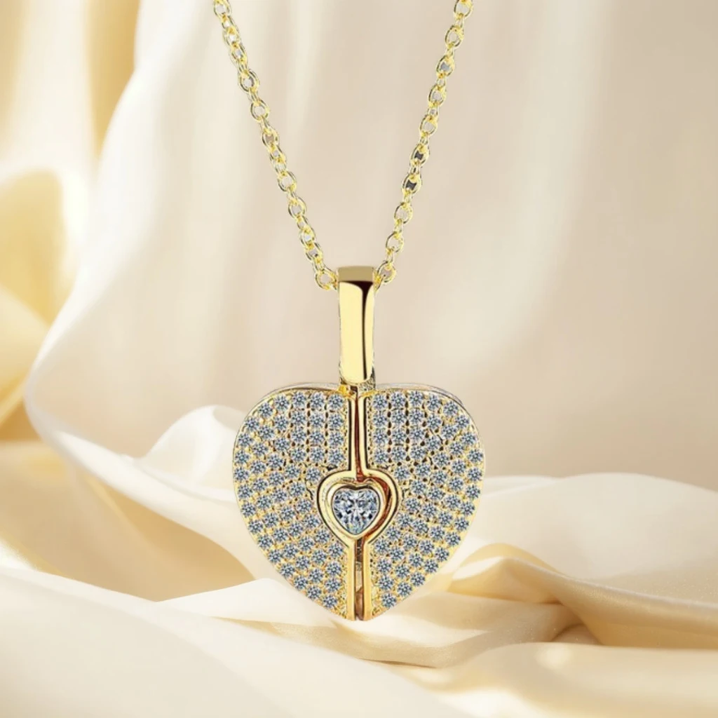 Colar de aço titânio feminino coração com asas, um acessório delicado e moderno para mulheres, perfeito para expressar amor e estilo pessoal. — foto 7