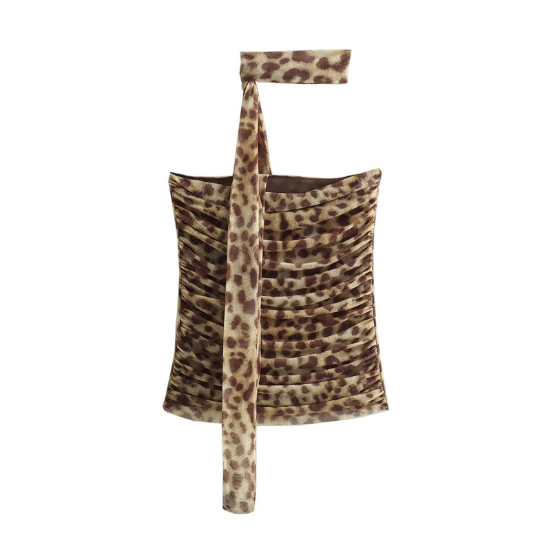 Summer Animal Print Halter Tube Top And Skirt Suit — photo 7