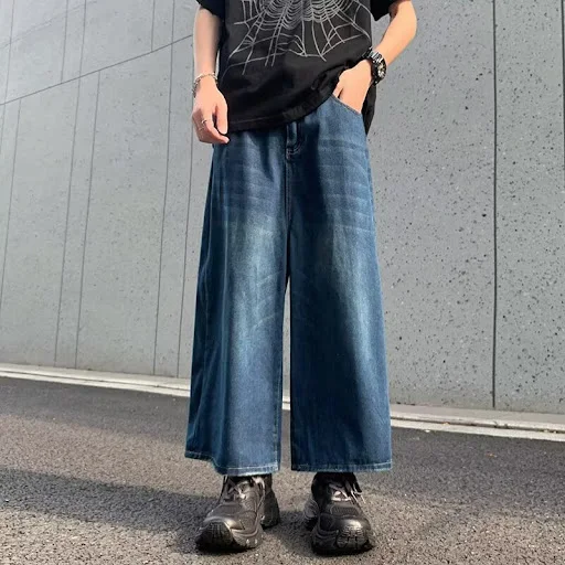 Title 4, Jeans femininas retrô, soltas e lavadas, com pe...
