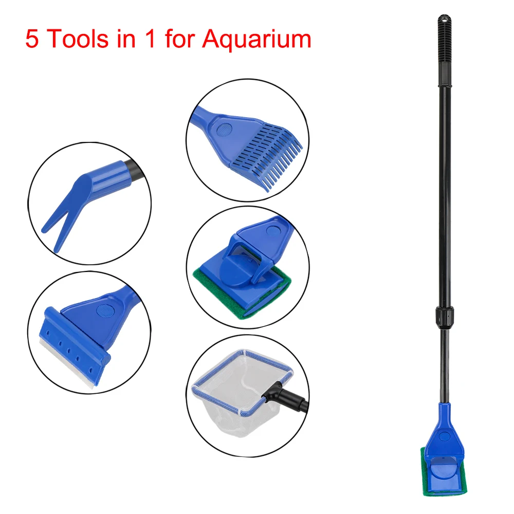 Title 12, Adjustable 5 in 1 Aquarium Cleaning Tools Aquar...