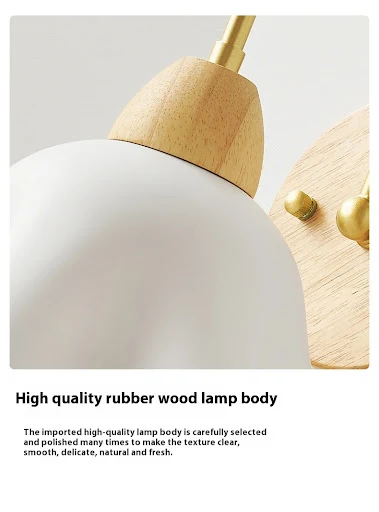 Title 4, Bedroom Bedside Lamp Nordic Log Cream Style