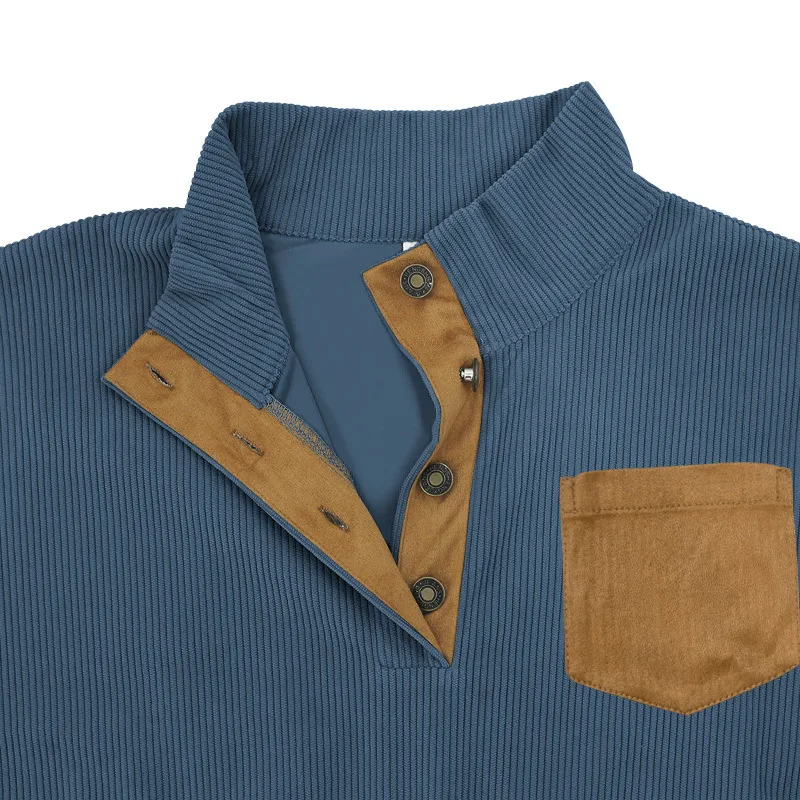 Title 36, Patch pocket corduroy jacket with stand collar,...