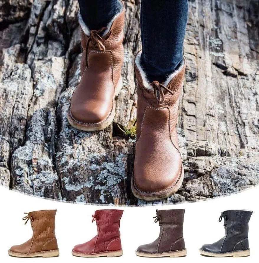 Women's Snow Boots with Fur Plush Lining and Lace Up, warm winter footwear for ultimate comfort and protection from the — photo 10