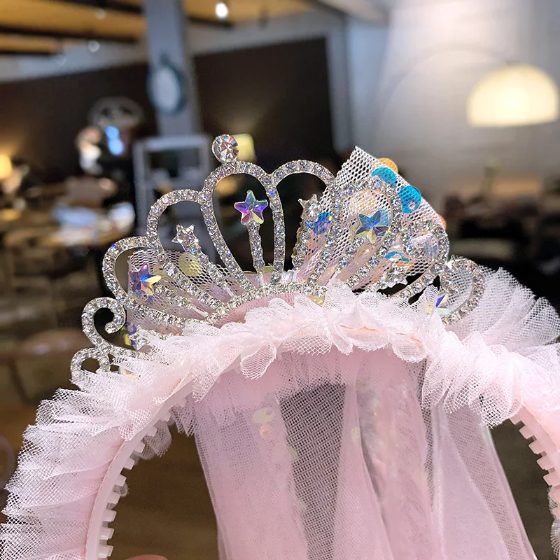 Tiara Coroa Infantil para Meninas Faixa de Cabelo Princesa Fofa Acessório para Crianças Perfeito para Festas e Fantasias com Design Encantador. — foto 1