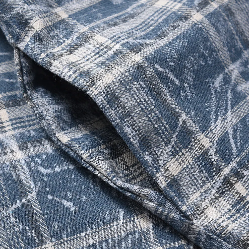 Title 7, Washed Tie-dyed Distressed Plaid Shirt, Spring ...