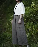 Pantalon décontracté ample en lin pour femme, simple et confortable, parfait pour l'été. Léger et respirant, pour un style décontracté. — photo 5
