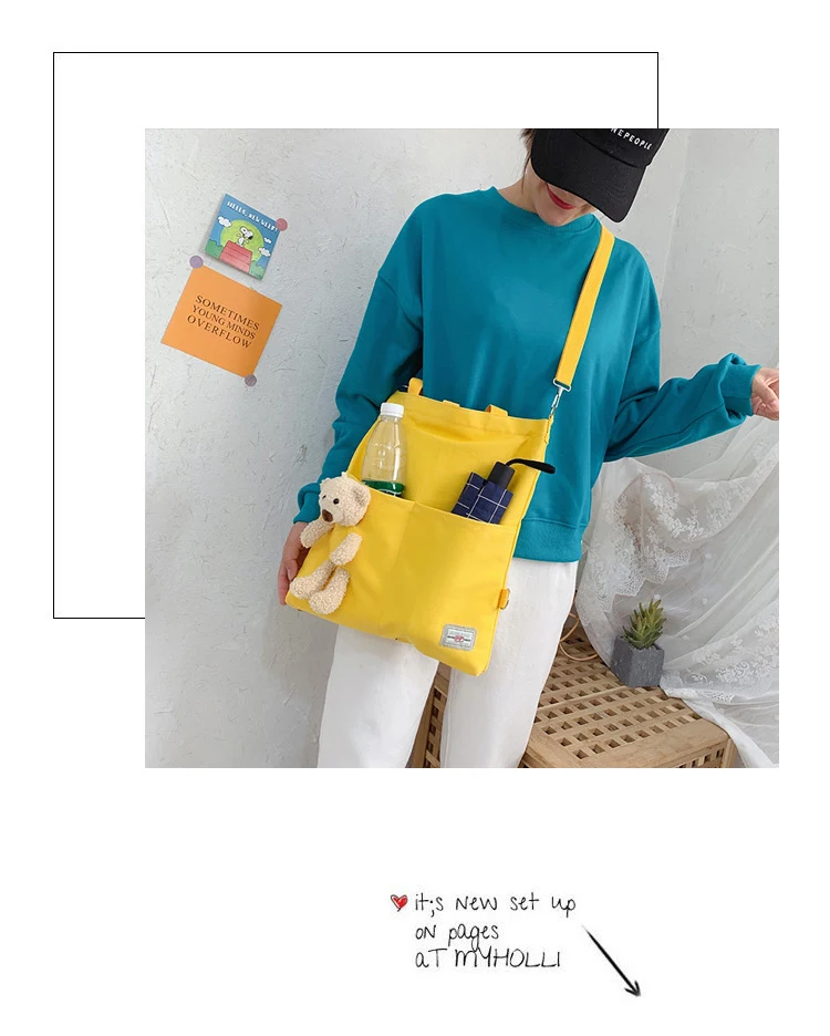 Title 5, Womens canvas bag single shoulder bag all-matc...