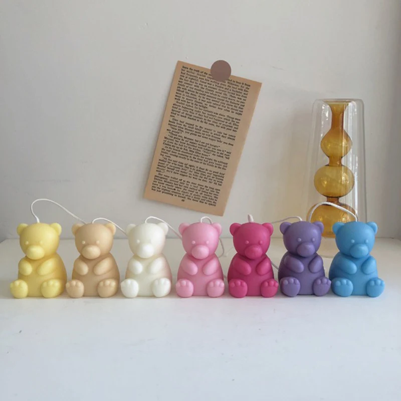 Title 8, Vela aromática com design de urso, artesanato c...