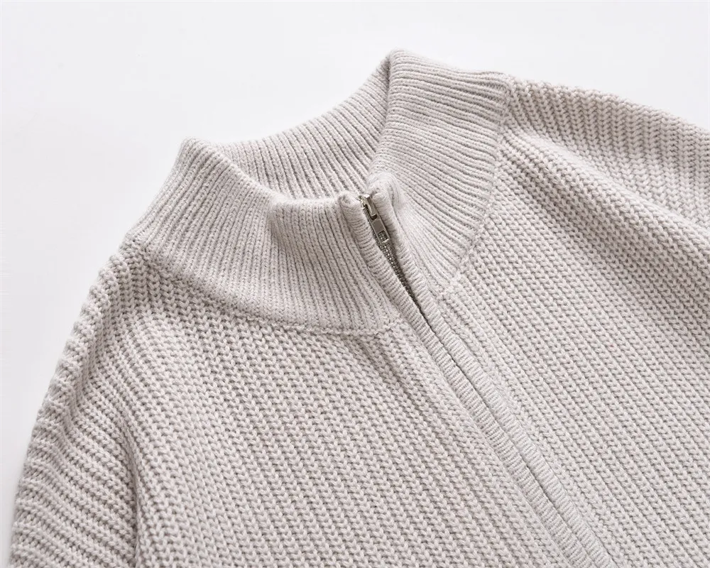 Title 6, Spring and Autumn Stand Collar Cardigan Sweater...