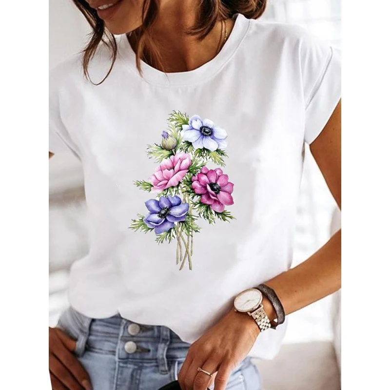 Women's Leopard Print Love Casual Retro Printed Plus Size Women's Clothing White T Short Sleeve Women — photo 24