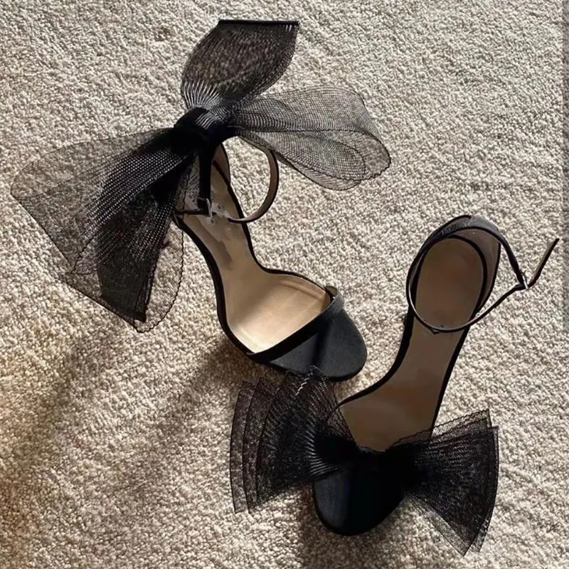 New Style Satin Bow Stiletto Heel Sandals, elegant and sophisticated. Perfect for special occasions and adding a touch o — photo 7