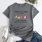 Women's Fashion Casual Cartoon Print Round Neck Short Sleeve T-shirt Comfortable Summer Top for Everyday Wear Cute and S — photo 2
