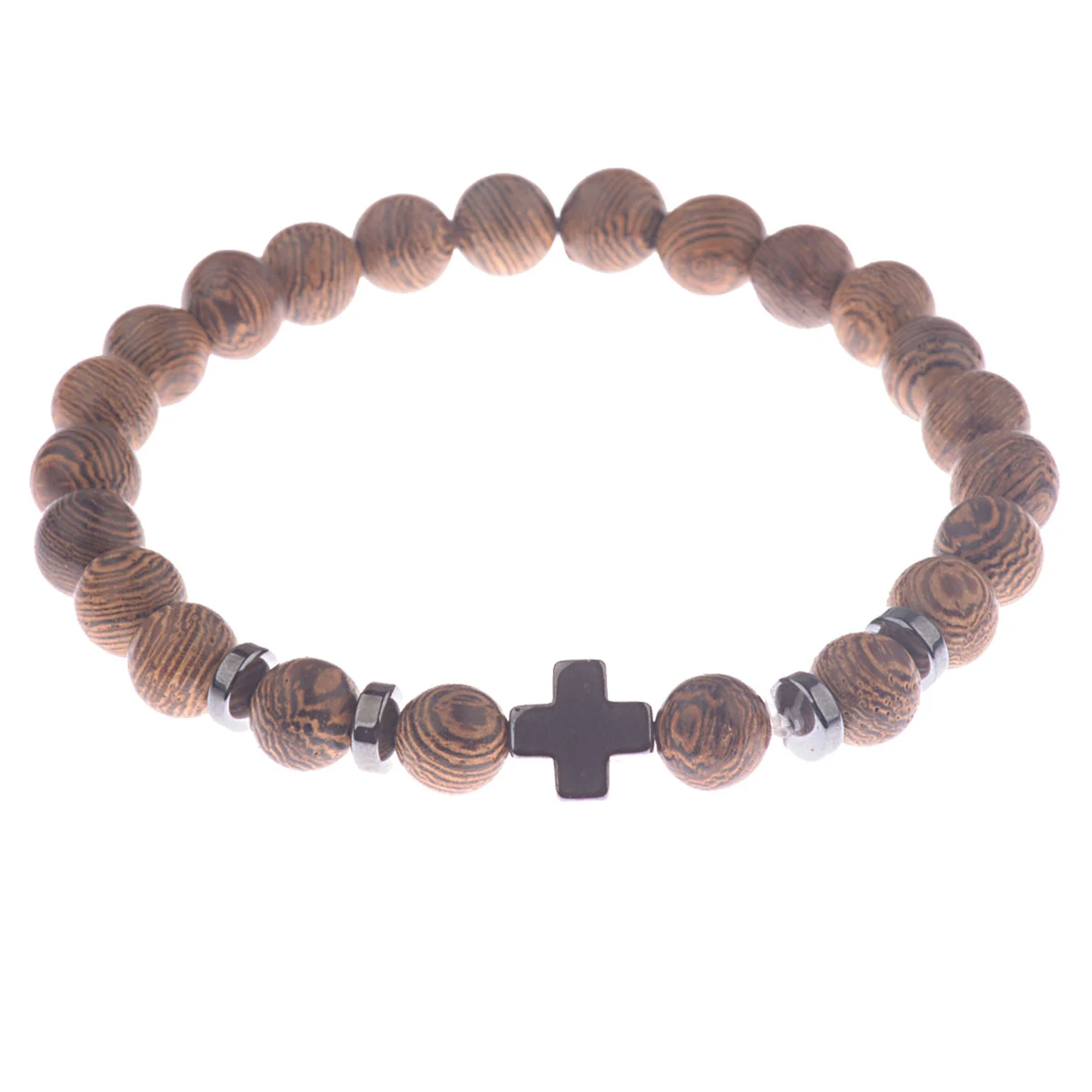 Title 18, Pulseira Personalizada com Contas de Madeira e ...