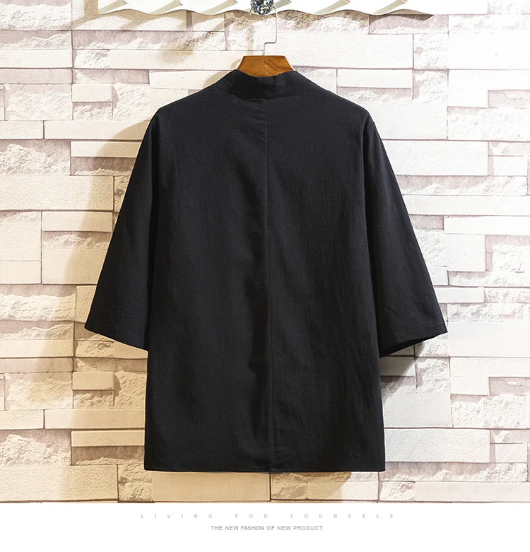 Cardigã masculino solto de cor sólida. Conforto e estilo para o dia a dia. Perfeito para um visual casual e moderno com liberdade de movimento. — foto 3